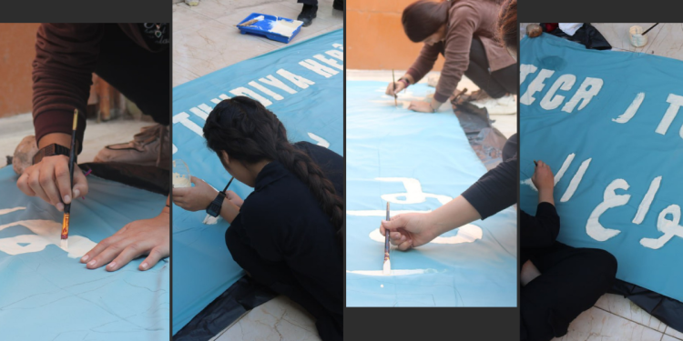 Qamışlo’da Genç Kadınlar, 18 Kasım’da Yapılacak Yürüyüşe Hazırlanıyor