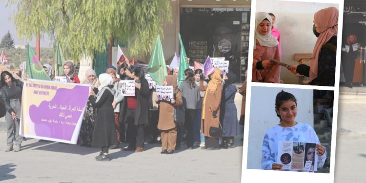 Tabqa ve Minbic’te, genç kadınlardan 25 Kasım etkinlikleri