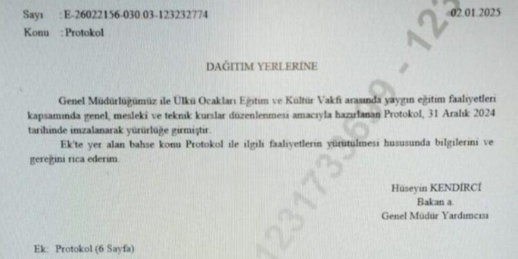 Türk Eğitim Bakanlığı Ülkü Ocakları ile protokol imzaladı