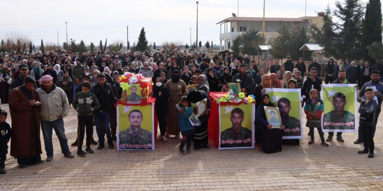 Hesekê halkı şehitlerini uğurladı
