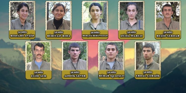 HPG-BİM Şehit Düşen 9 Gerillanın Kimlik Bilgilerini Paylaştı
