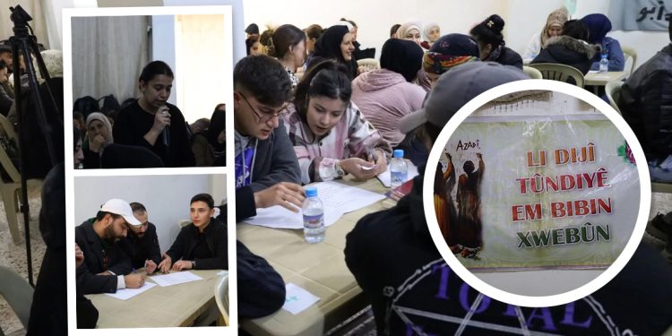 Yekîtiya Jinên Ciwan Halep, “Li dijî tundûtûjiyê em bibin xwebûn” Sloganıyla Çalıştay Düzenledi