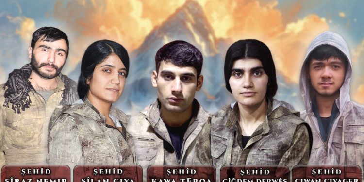 HPG BİM, 2024 Yılında Şehadete Ulaşan 5 Özgürlük Gerillasının Kimlik Bilgilerini Paylaştı