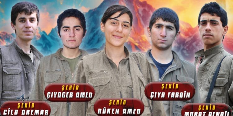HPG BİM 2018’de Şehit Düşen 5 Özgürlük Gerillasının Kimlik Bilgilerini Paylaştı