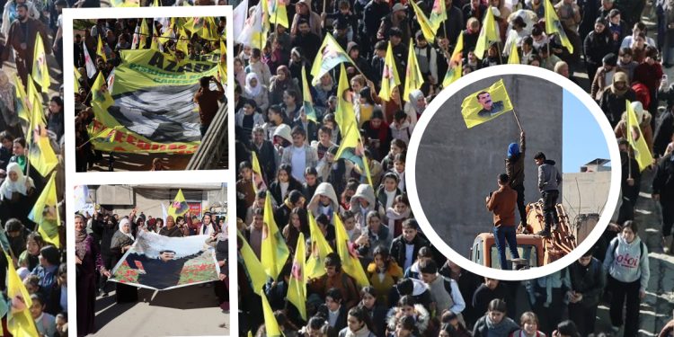 Fırat Kantonu’nda Önder Apo’ya Özgürlük Yürüyüşü